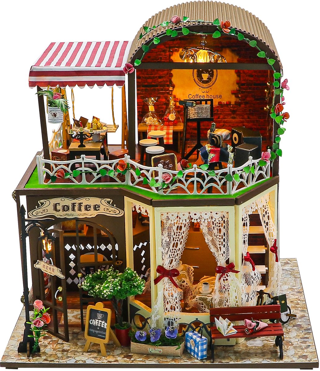 Hongda DIY Miniatuur Huisjes - Modelbouwpakket - Houten Modelbouw - Voor Volwassenen (14+) - Poppenhuis - DIY - Raya's Time (M2522)