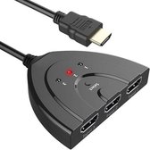 PrimeTech HDMI Switch - Plug & Play 3 Ingangen 1 Uitgang - 4K & 3D Ondersteuning - Ultra High Speed 1080P Full HD - 3 In 1 Uit