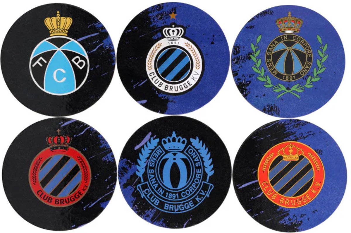 Club Brugge retro coasters - onderleggers 6 stuks