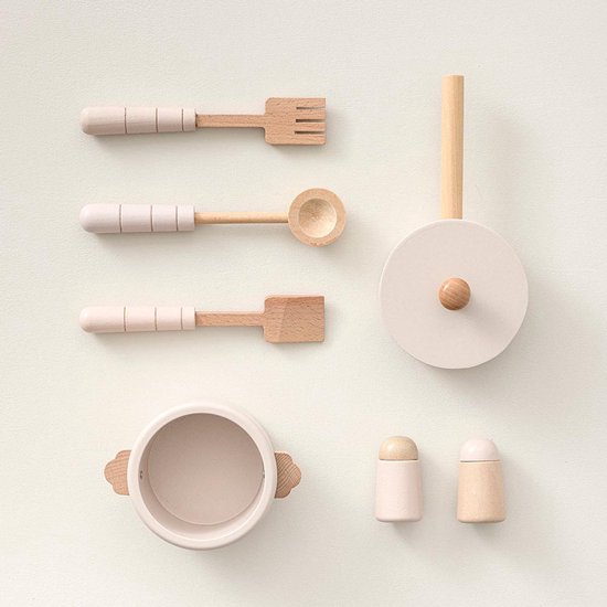 Petite Amélie Speelkeuken Zacht Roze – Kinderkeuken inclusief 7 keukenaccessoires - H 83.5 cm
