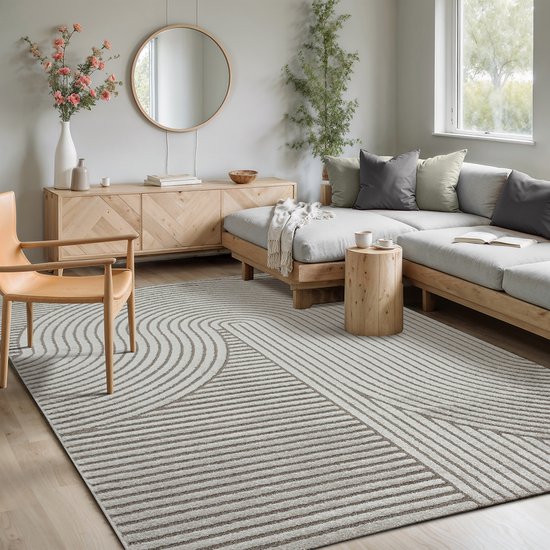 Rond Kinder Tapijt Crème 160 cm - Zacht 3D Vloerkleed voor Kinderen | bol
