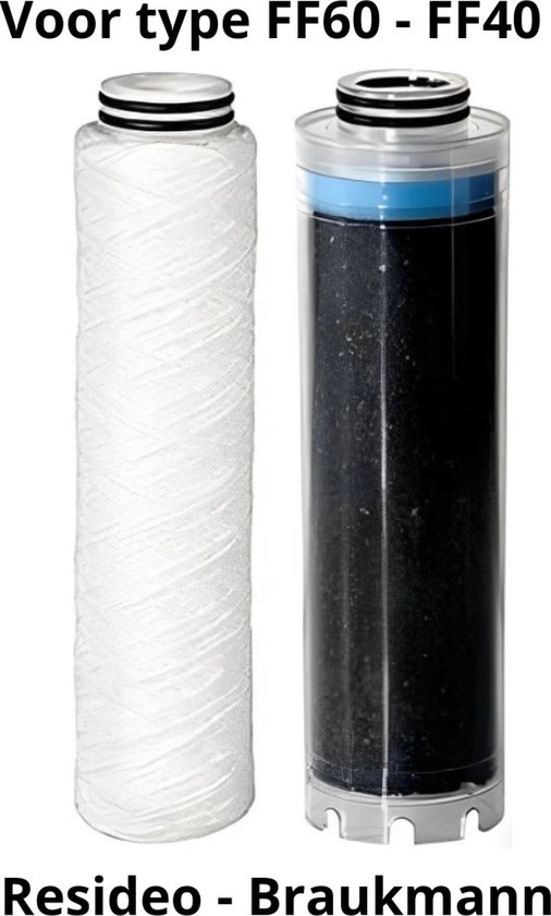 Vervangfilterset 2 stuks past in Honeywell filter / Resideo Braukmann triplex FF60 (AX) filterpatronen regenwaterfilter actieve kool vervangpatronen (B7+B8) van VER — afbeelding 2