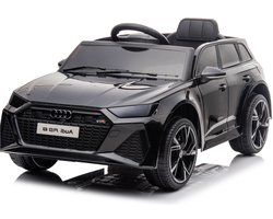 Audi RS6 - Elektrische kinderauto Audi - 1-zitter - Zwart - Met afstandsbediening - Elektrische Auto voor kinderen