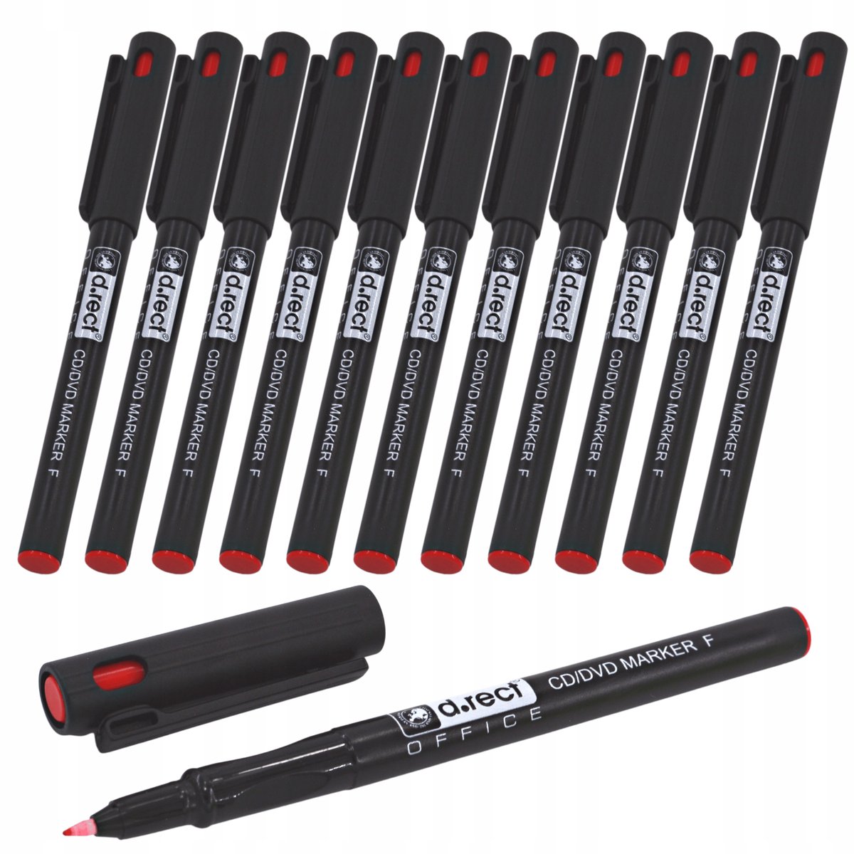 Permanente Rode Fijnproef Markers - Set van 12