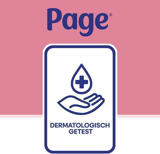 Page logo met een hand en een druppel met kruis. DERMATOLOGISCH GETEST.
