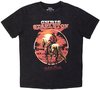 T-shirt noir avec inscription Chris Stapleton 'White Horse' représentant un cowboy à cheval au coucher du soleil.