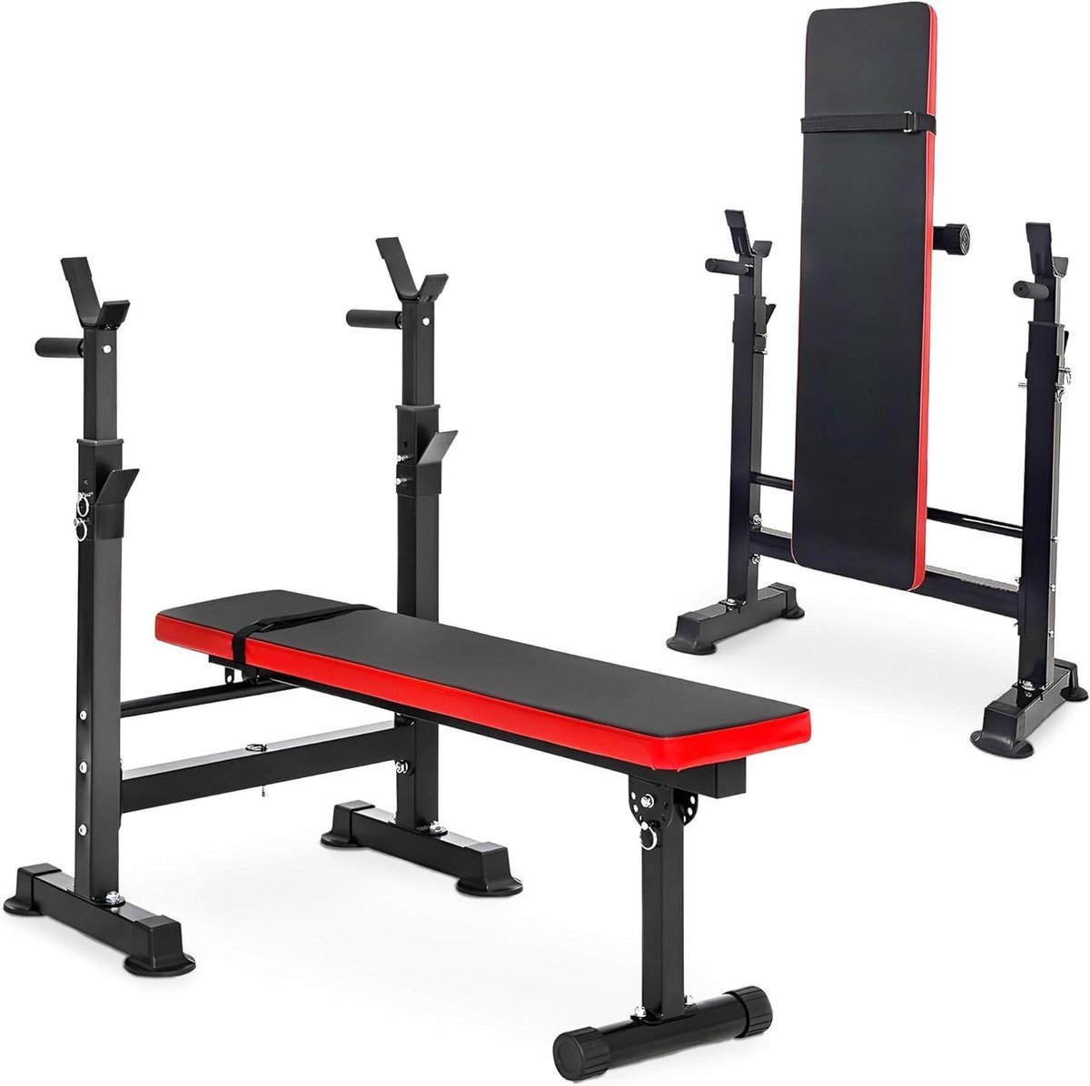 Provento - Multifunctioneel trainingsstation met verstelbare Olympische bank, squat rek, leg extension, preacher curl en gewichtsopslag