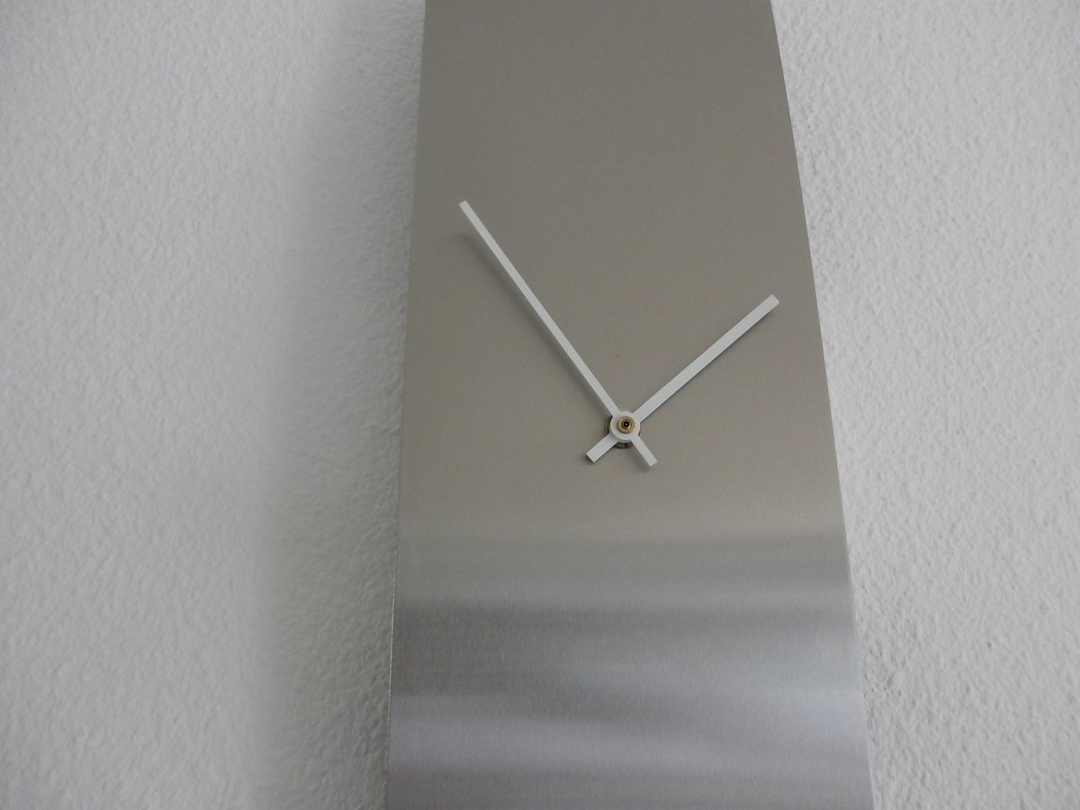 Wandklok 60 x 15 cm, RVS Wandklok, Moderne Wandklok, Roestvrijstalen Wandklok, Wandklok Design