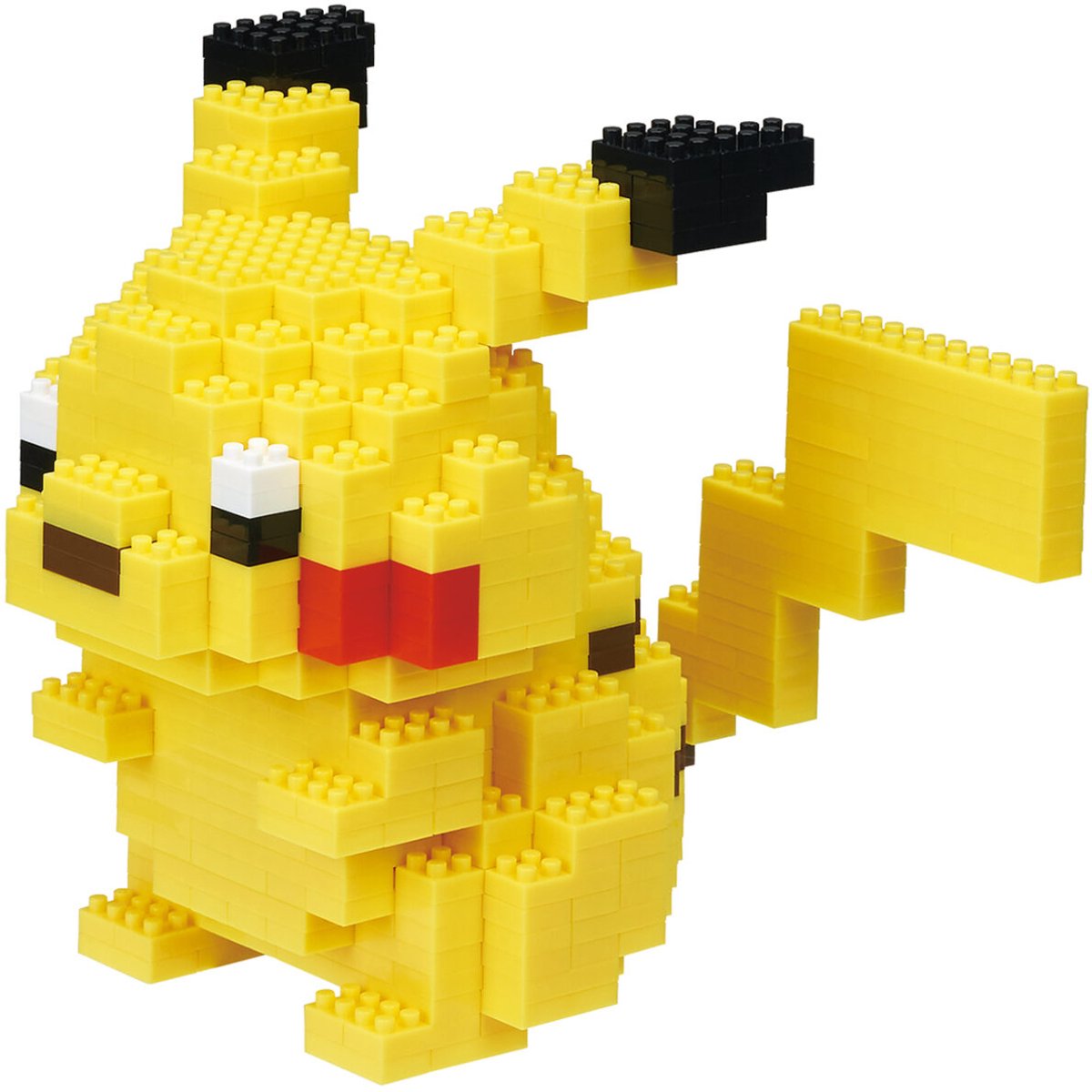 Bandai - Nanoblock - Pikachu Deluxe - Pokémon figuur - Mini Brick Pikachu figuur - Bouwset - Activiteit 12+ pixel Pikachu Pokémon figuur - NBPM36