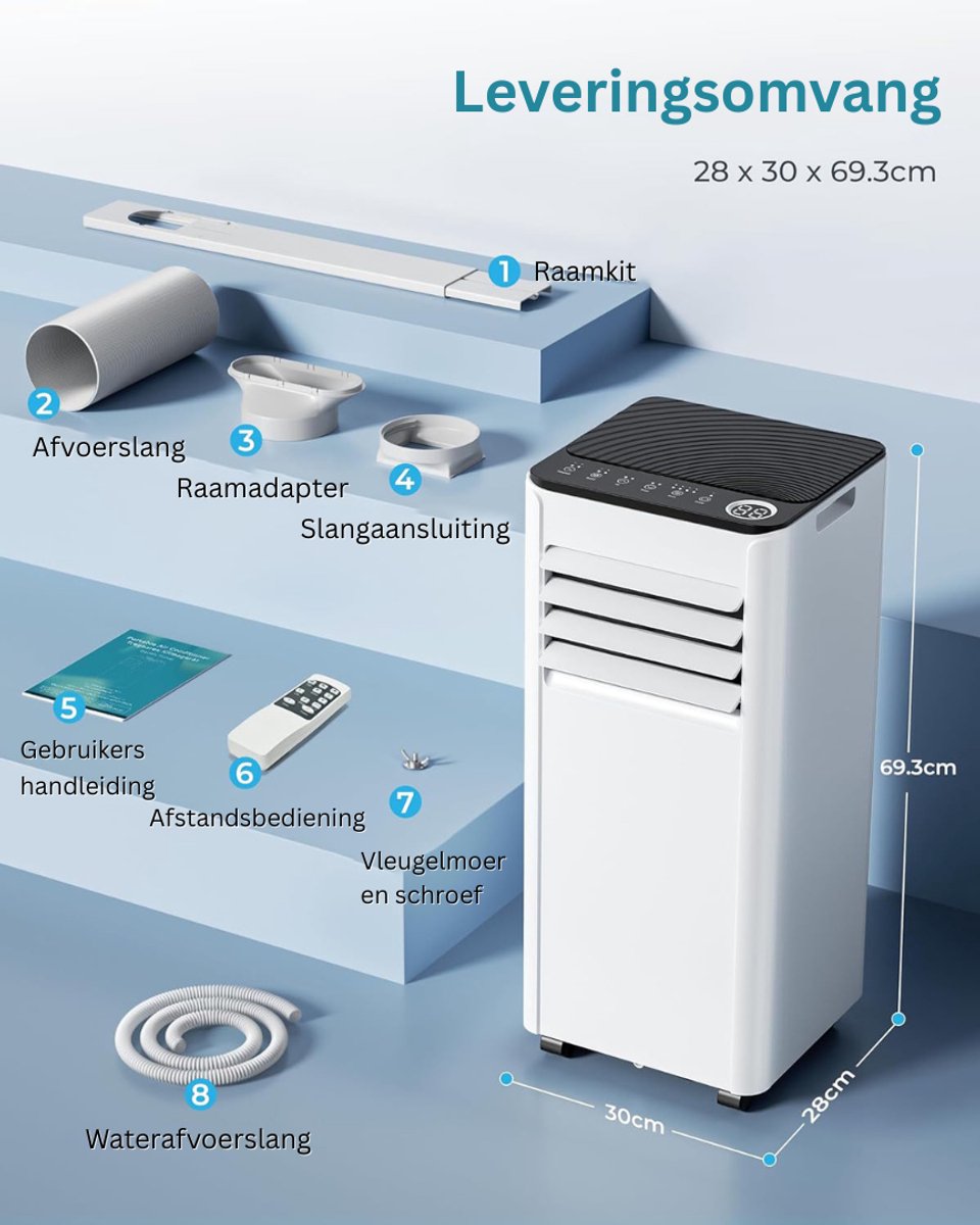 DailySupplies® Mobiele Airco - Airconditioning - Ventilatoren - Airco Zonder Afvoerslang - Wit – foto 4