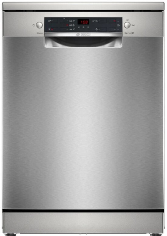 Bosch SMS25GI09F – Vrijstaande Vaatwasser - SilencePlus– RVS – ExtraDry – AquaStop – Eco-pr. - VarioFlex-korven - E label