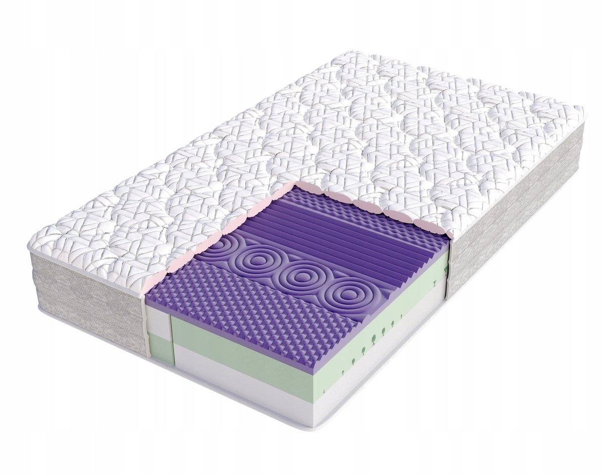 Porano schuimmatras 200x200 cm, 28 cm dik, H3 hardheid, met NANO JERSEY BORDER VISCO hoes