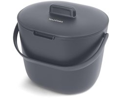 YourCasa Organic Kitchen Waste Bin 3.6 Litres Compost Bin for Daily Organic Waste, Dishwasher Safe, Odour-Proof, with Strainer and Ergonomic Handle, Bio-Trash Bin, Small