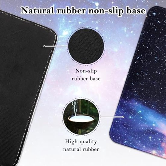 Yimomoyi Muismat Galaxy Nebula, 800 x 300 x 3 mm, antislip, grote gaming-muismat met genaaide randen, XXL-muismat voor gamers, pc en laptop (B) — afbeelding 3