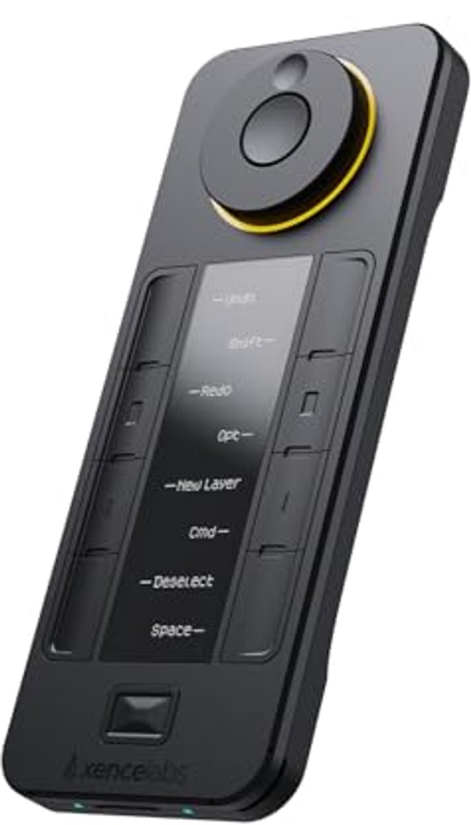 XENCELABS Quick Keys Remote Control with Display for Drawing Tablet, Laptop, PC, Wireless Shortcut Remote Control with 40 Customizable Buttons for Video and Image Editing