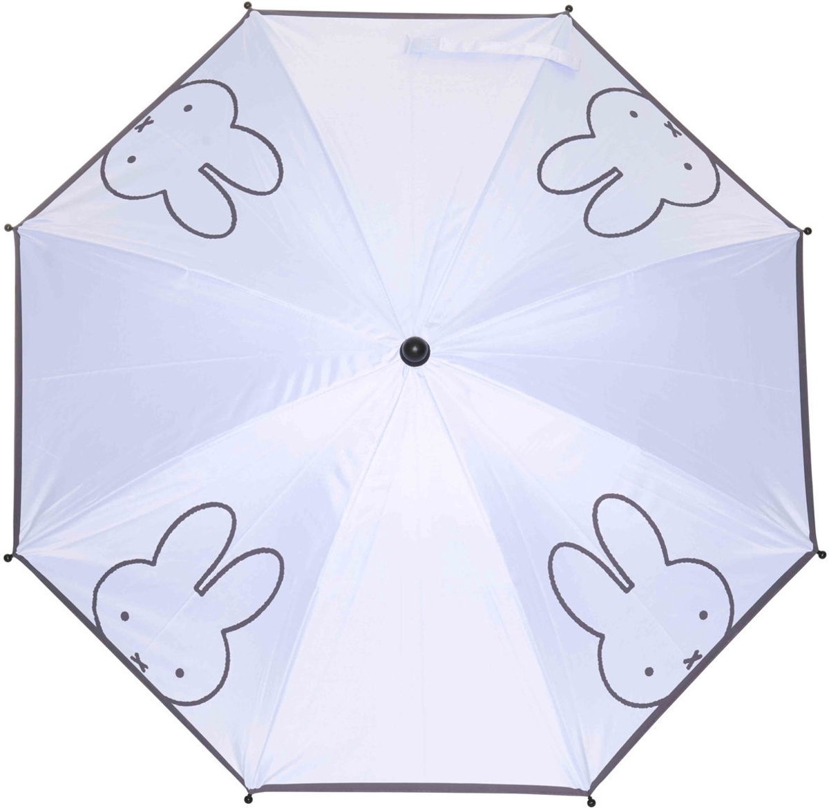 Dooky nijntje - Kinderwagen & Buggy Parasol – UPF 50+ Zonbescherming, Verstelbaar & Universeel – Windproof Aluminium Frame met Easyfix Systeem – Waterafstotend Polyester – Flexibel & Veilig voor Baby - Wit