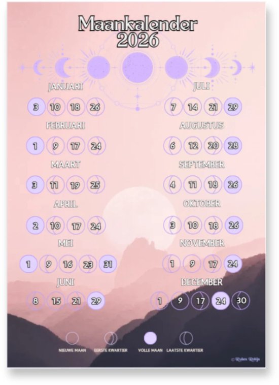 Affiche calendrier lunaire A4 - 2025