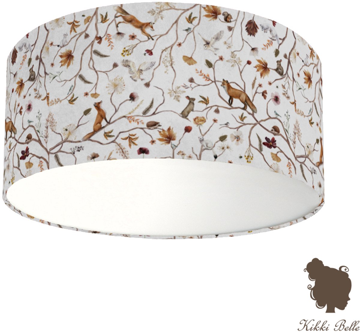 Plafondlamp Playful Forest Kikki Belle-sfeerverlichting-kinderkamer-bosdieren-incl diffuser-incl plafondfitting