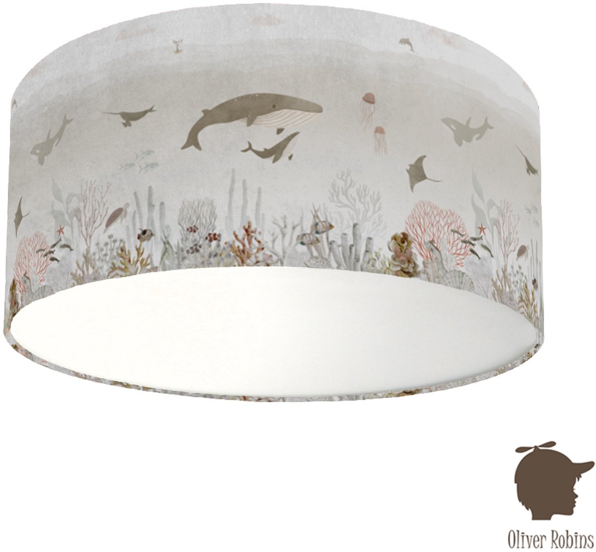 Plafondlamp Sensational Sea Oliver Robins-sfeerverlichting-onderwater-zeedieren-kinderkamer-incl diffuser-incl plafondfitting