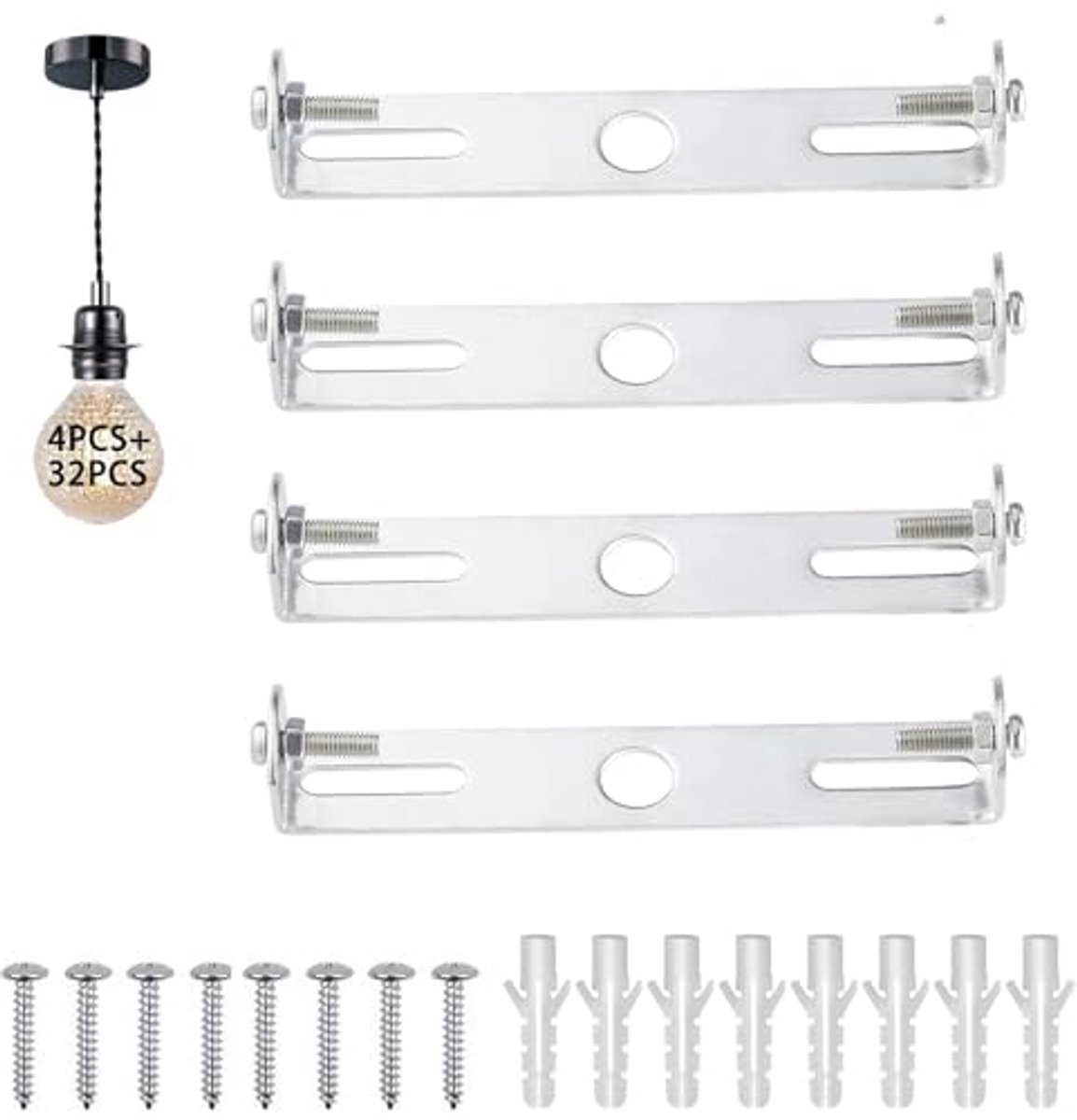 Ceiling Plate Bracket 4stuks 105mm - Stalen Plafondlamp Houder voor Thuis en Kantoor