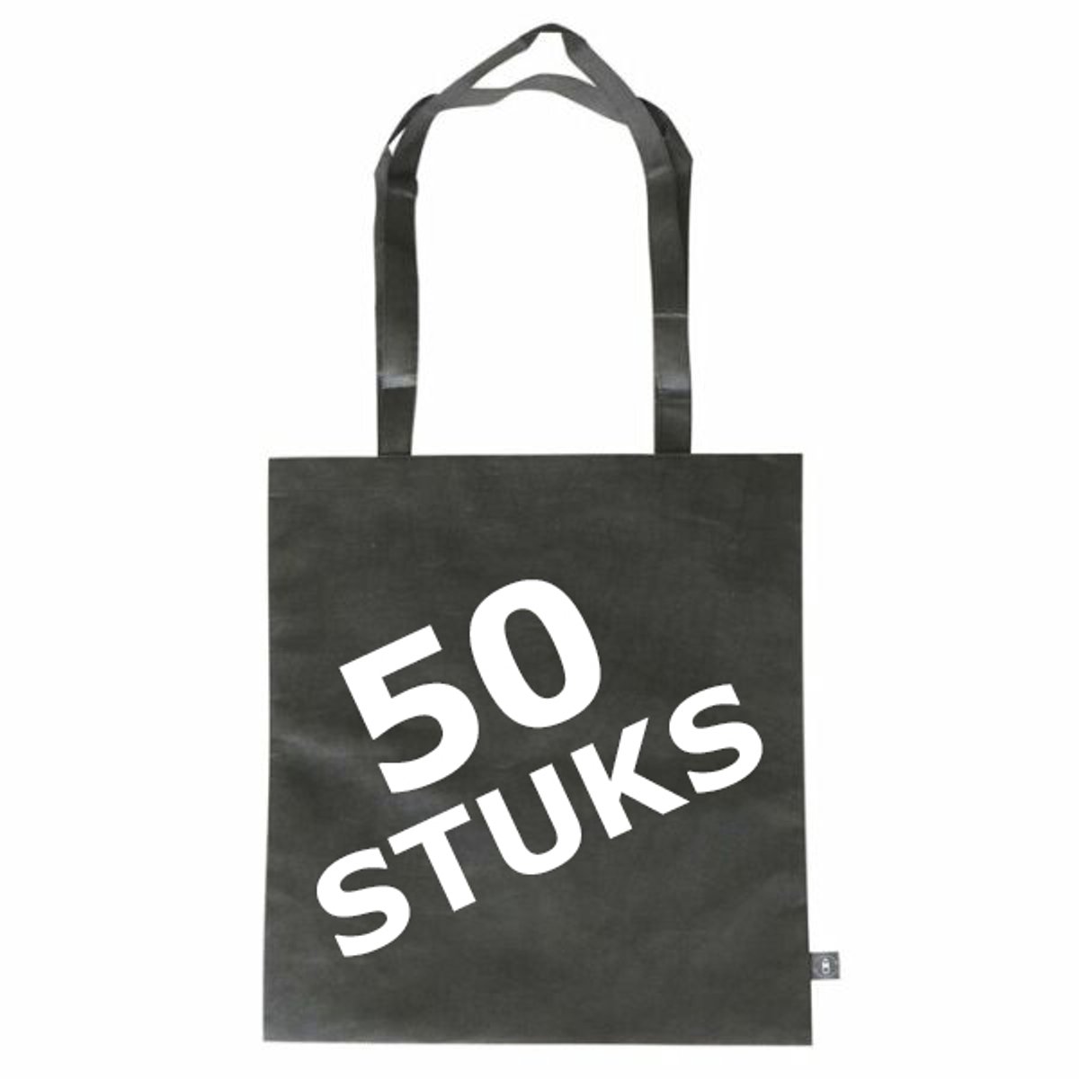 50 stuks - Sterke Draagtas - RPET Non Woven - Zwart