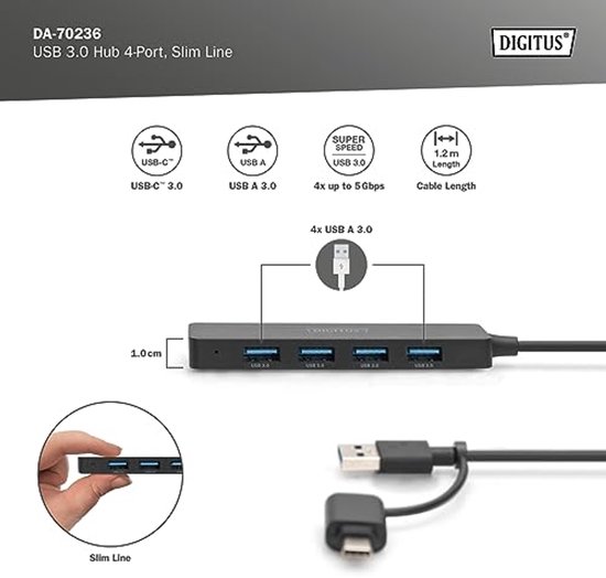 Hub USB Alimenté, RSHTECH Aluminium Hub USB 3.0 7 Ports RGB, 14 Modes d