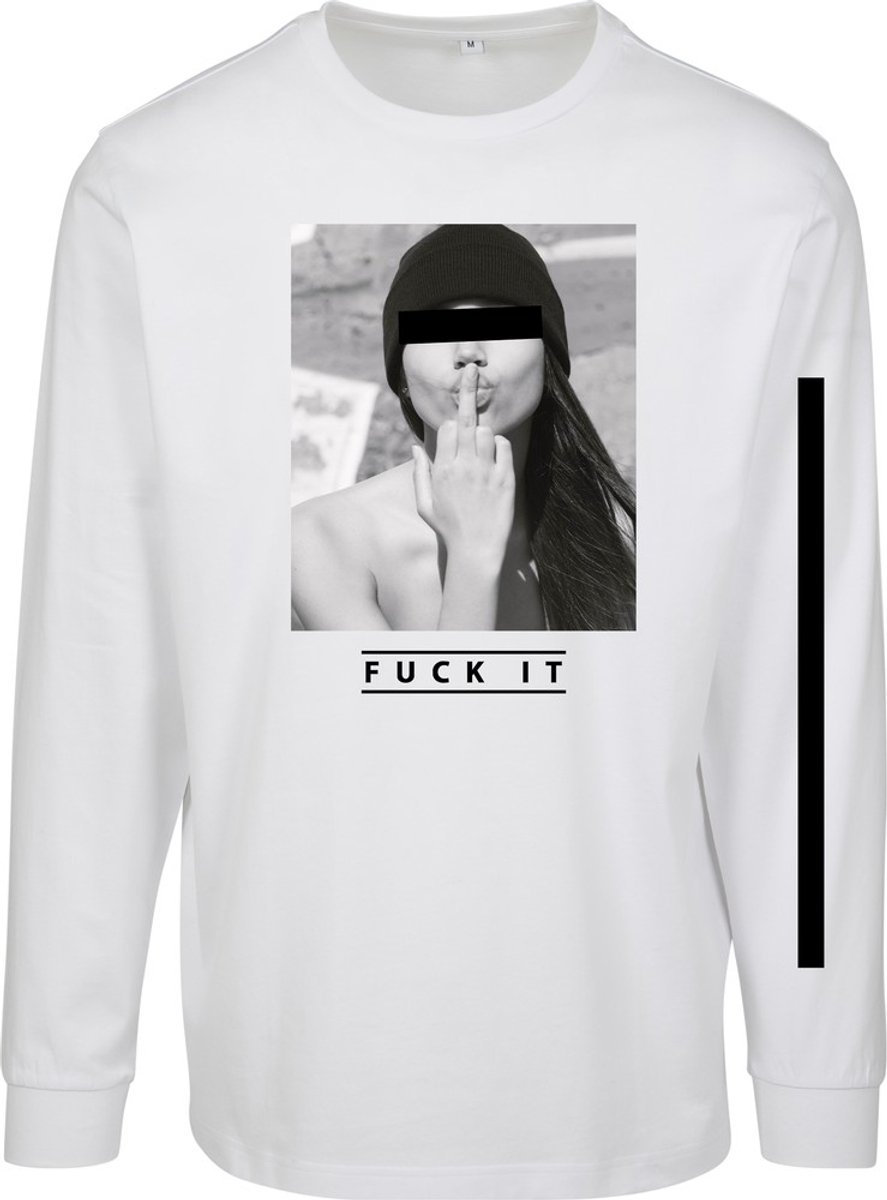 Mister Tee Fuck it Longsleeve shirt S Wit