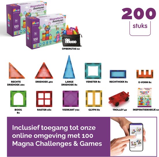 Bambini Magnetic Tiles set - Magnetisch Speelgoed Bouwblokken