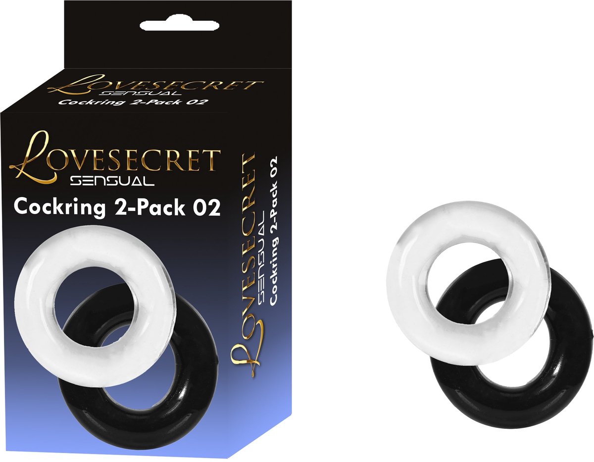 Lovesecret Sensual – LS36 – Cockring 2-Pack 02 (Clear & Black)