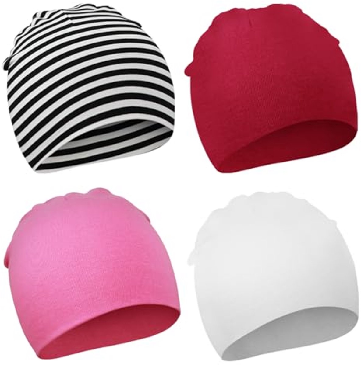 Image of 4 pak Baby Beanie Zachte Gebreide Mutsen voor Pasgeborenen en Peuters