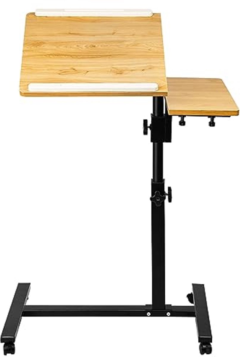 Verstelbare Laptoptafel met Wielen – Ideaal voor Woonkamer en Kantoor