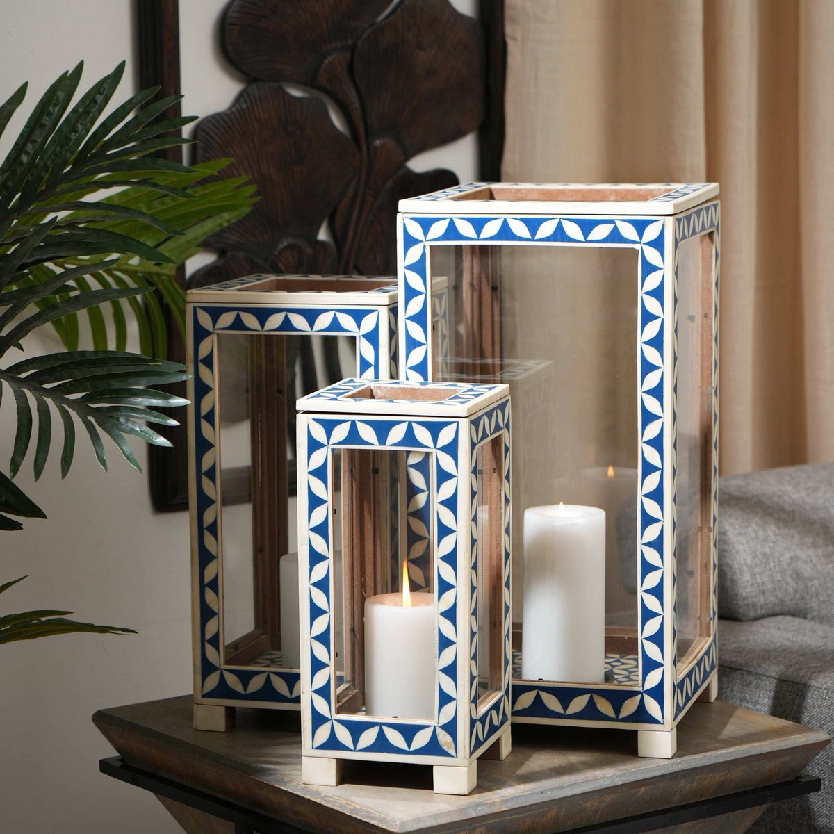 Moroccan Metal Lantern - Decorative Candle Holder - Ambient Indoor/Outdoor Light - Boho & Rustic Home Decor