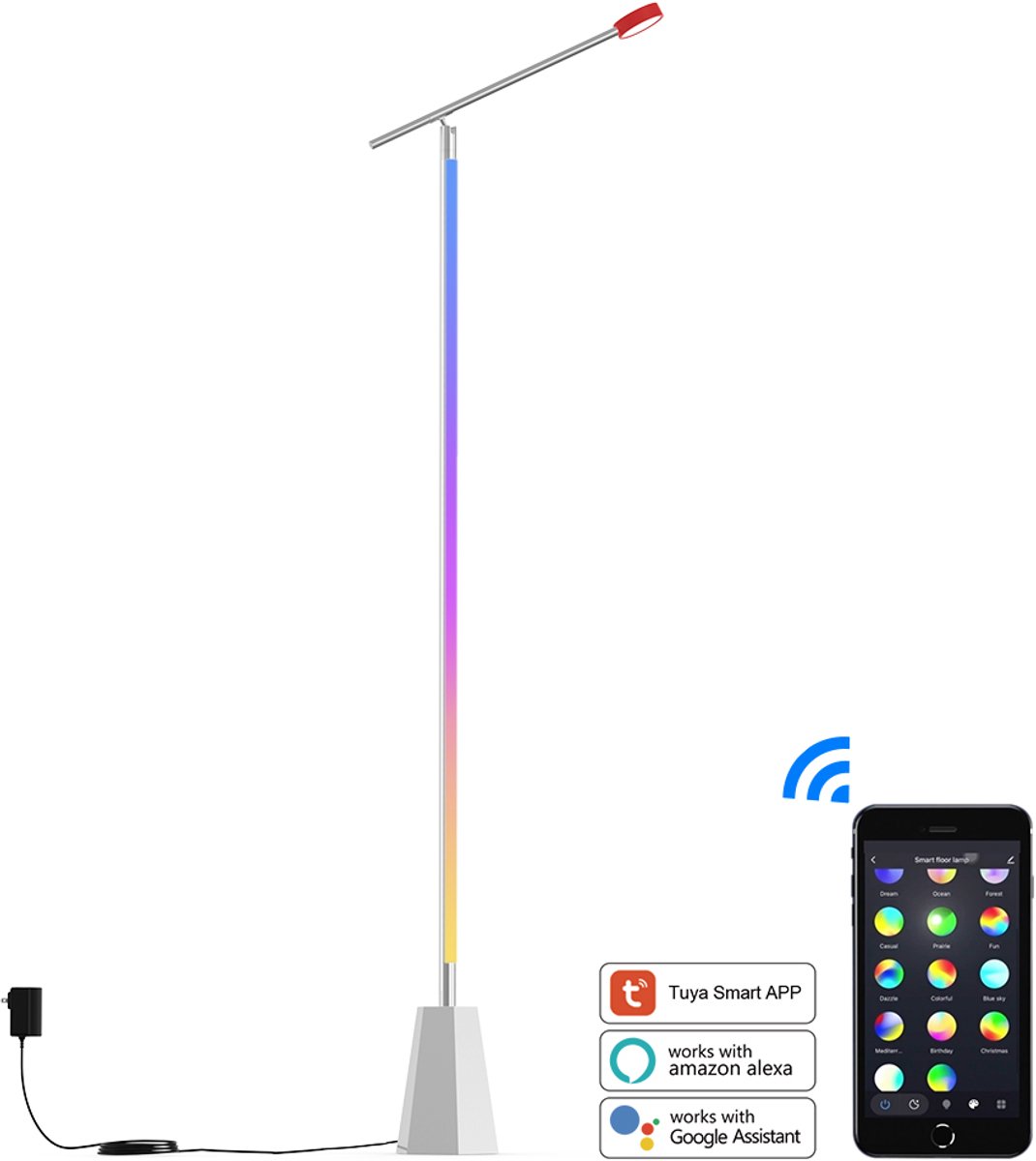 Moderne dimbare vloerlamp – sfeerverlichting voor woonkamer met afstands
