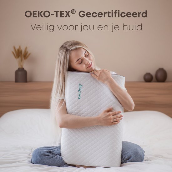 CozySense® Hoofdkussen - Orthopedisch Pillow - Ergonomisch Kussen - Traagschuim Tegen Nekklachten - Incl. Kussensloop & Draagtas - Medium Hardheid