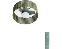 CREATE - Stille plafondventilator 25W met licht - Sage - Ø55cm - WIND LAMP WOVEN