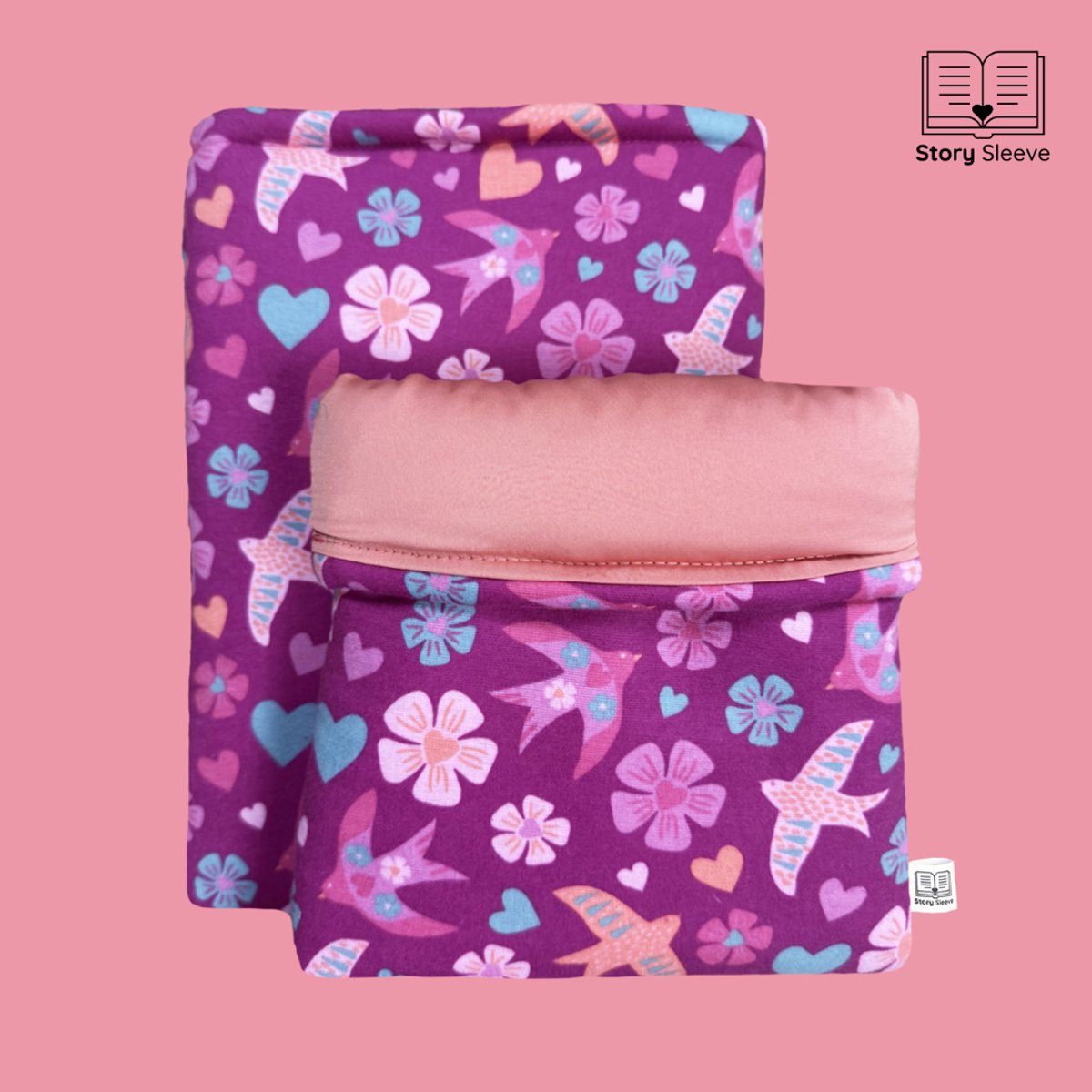 Story Sleeve - Book Sleeve / Tablet Sleeve Birdie Love - 32 x 25 cm - Ook geschikt voor IPad / Tablet - Boekenhoes - Boekbeschermer - Boekhoes - Booksleeve - Voor boek