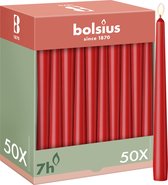 Bolsius - Gladde Dinerkaarsen - 50 stuks - Rood - 24,5 cm - Voordeelverpakking