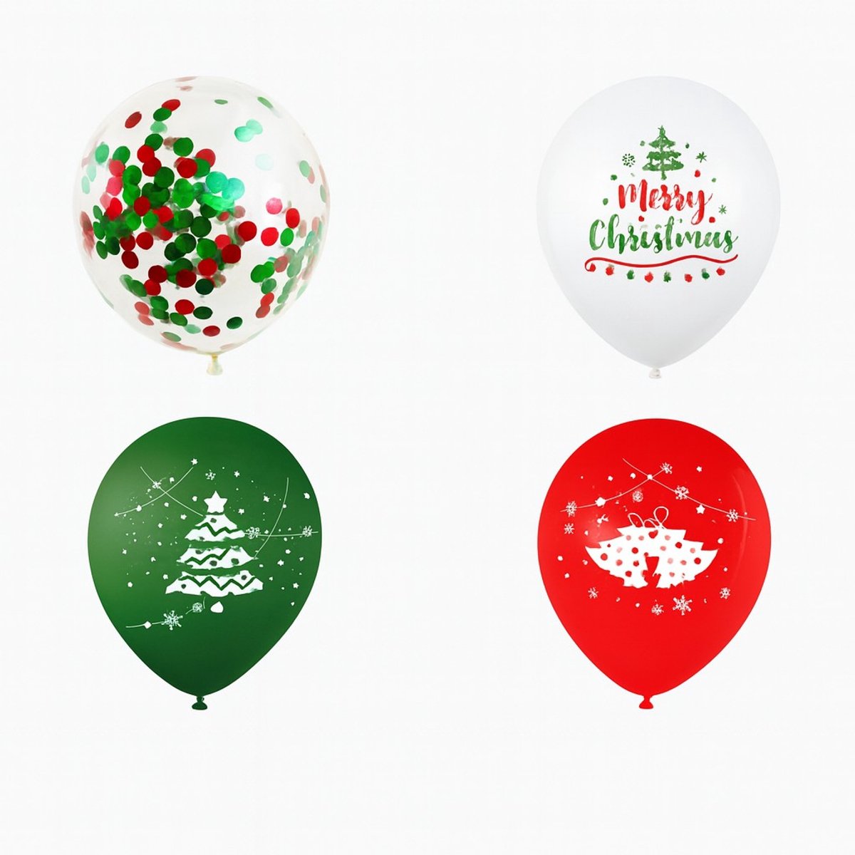 K&R Ventures® 32 Delige Kerstballonnen Set – 30 cm – Rood, Groen, Wit met Kerstpatronen – Feestballonnen voor Kerst, Winter & Feestdagen – Decoratie voor Binnen & Buiten