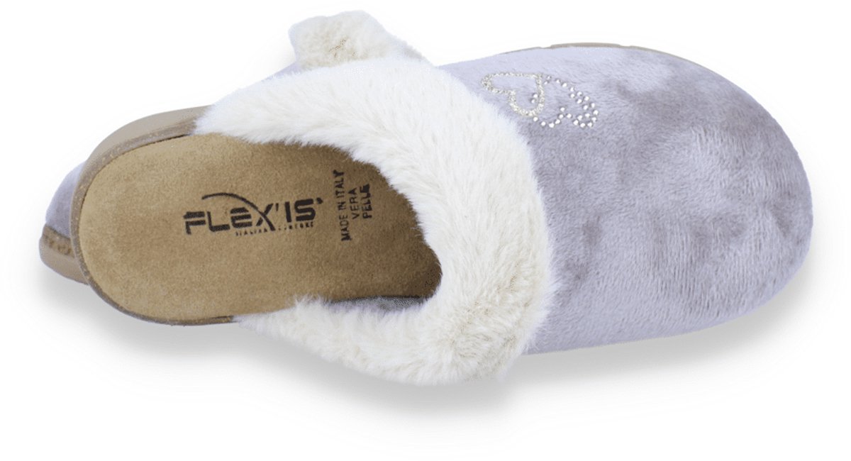 Flexis Dames Pantoffel | Taupe | Maat: 38