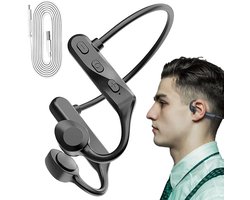 Bone conduction koptelefoon - Bluetooth 5.0 Sport-oordopjes - 8 uur speeltijd, waterbestendige draadloze koptelefoon voor training, hardlopen, gym, wandelen, fietsen