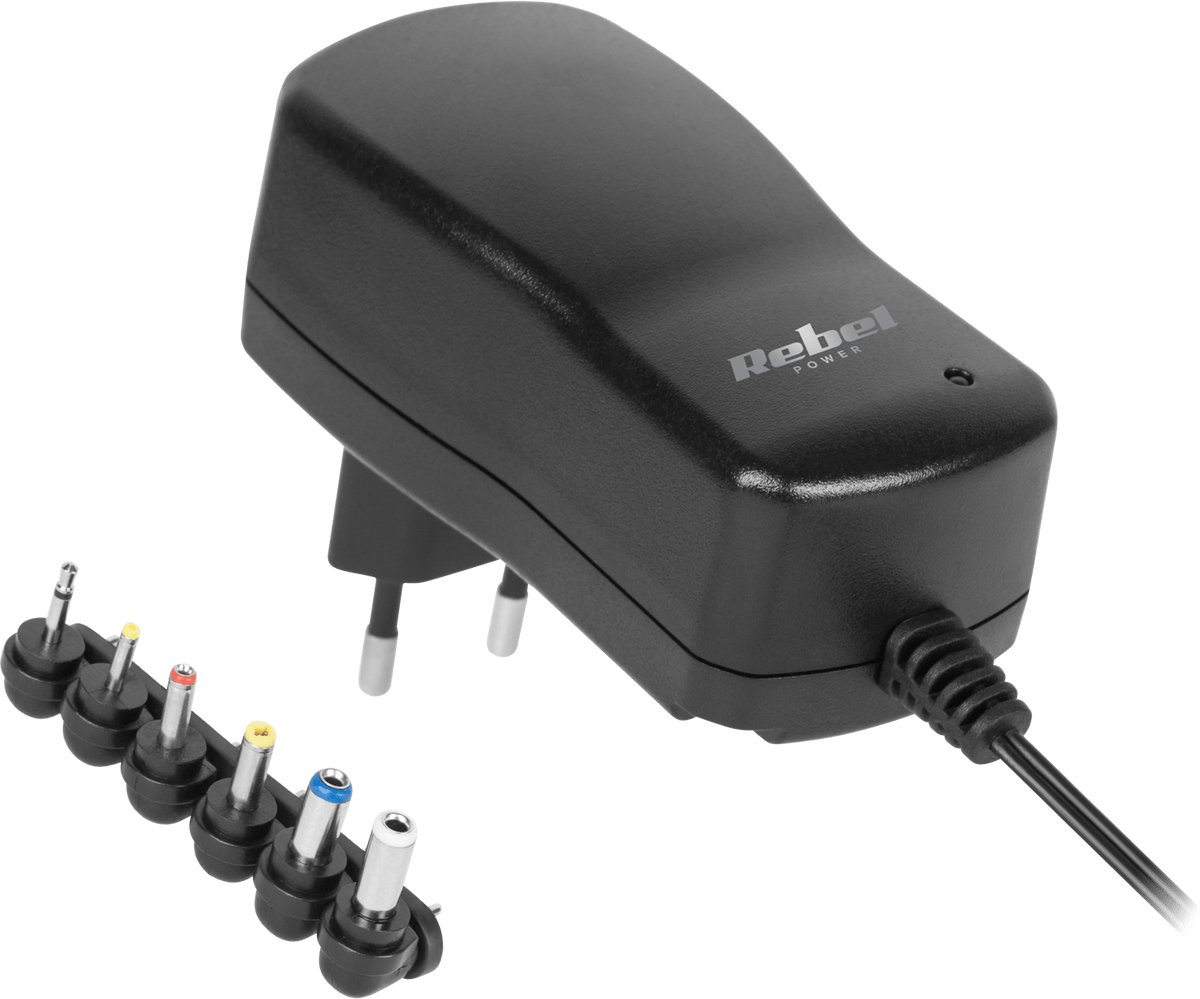 Rebel Universele Stroomadapter - 600mA - 230V AC - 3-12V DC - Zwart
