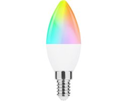 Modee Smart E14 Led Lamp met Afstandsbediening - 4.9W - Slimme Lamp - RGB en Neutraal Wit - B35 Kaarslamp