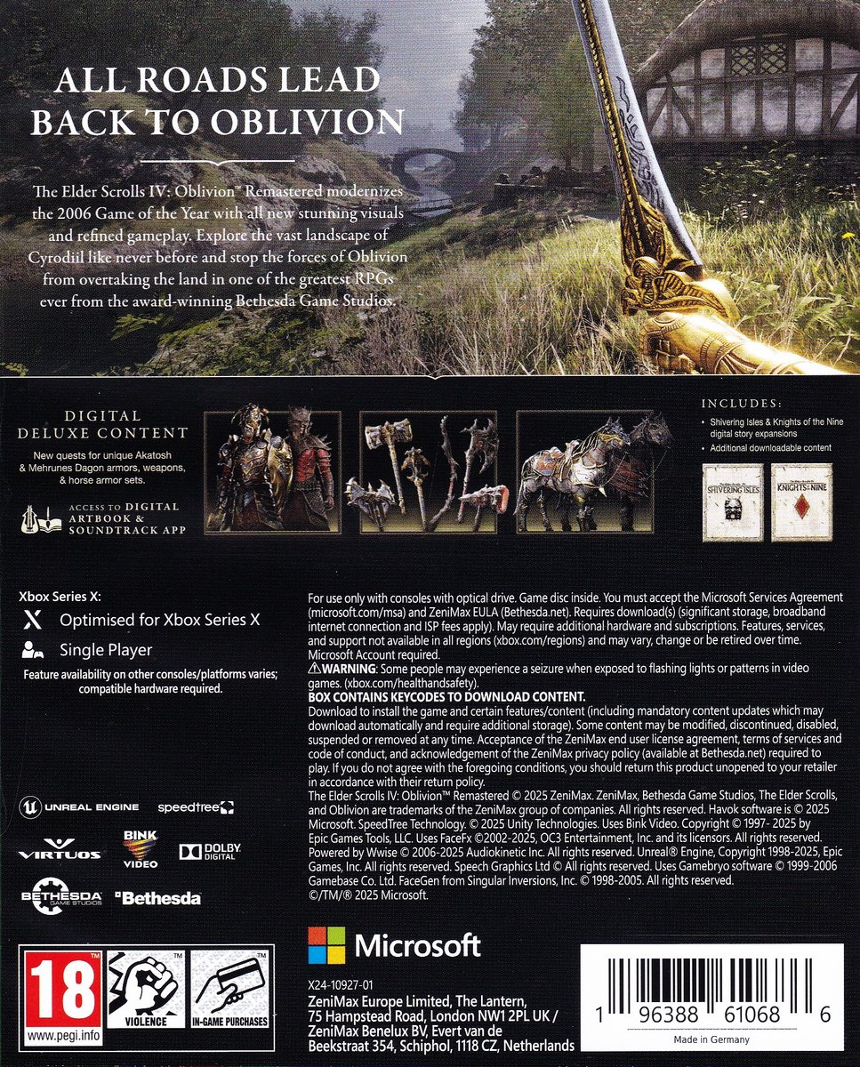 The Elder Scrolls IV Oblivion Remastered Deluxe Edition Xbox Series X