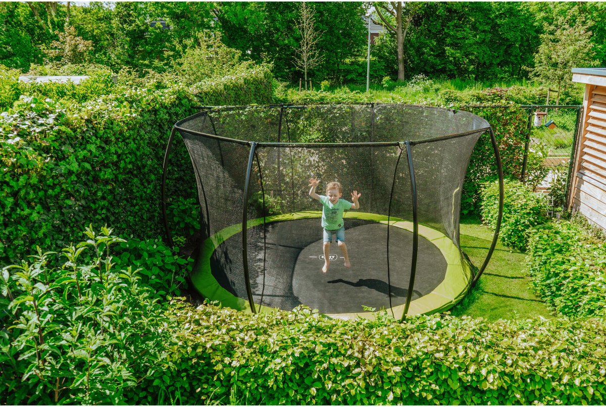 EXIT Silhouette Trampoline ø366cm - met Veiligheidsnet - Inground - Rond - Groen