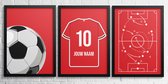 Affiche de Voetbal Twente - Personnalisée avec votre naam - Affiche maillot de Voetbal - Format 30 x 40 cm - Un cadeau de football unique