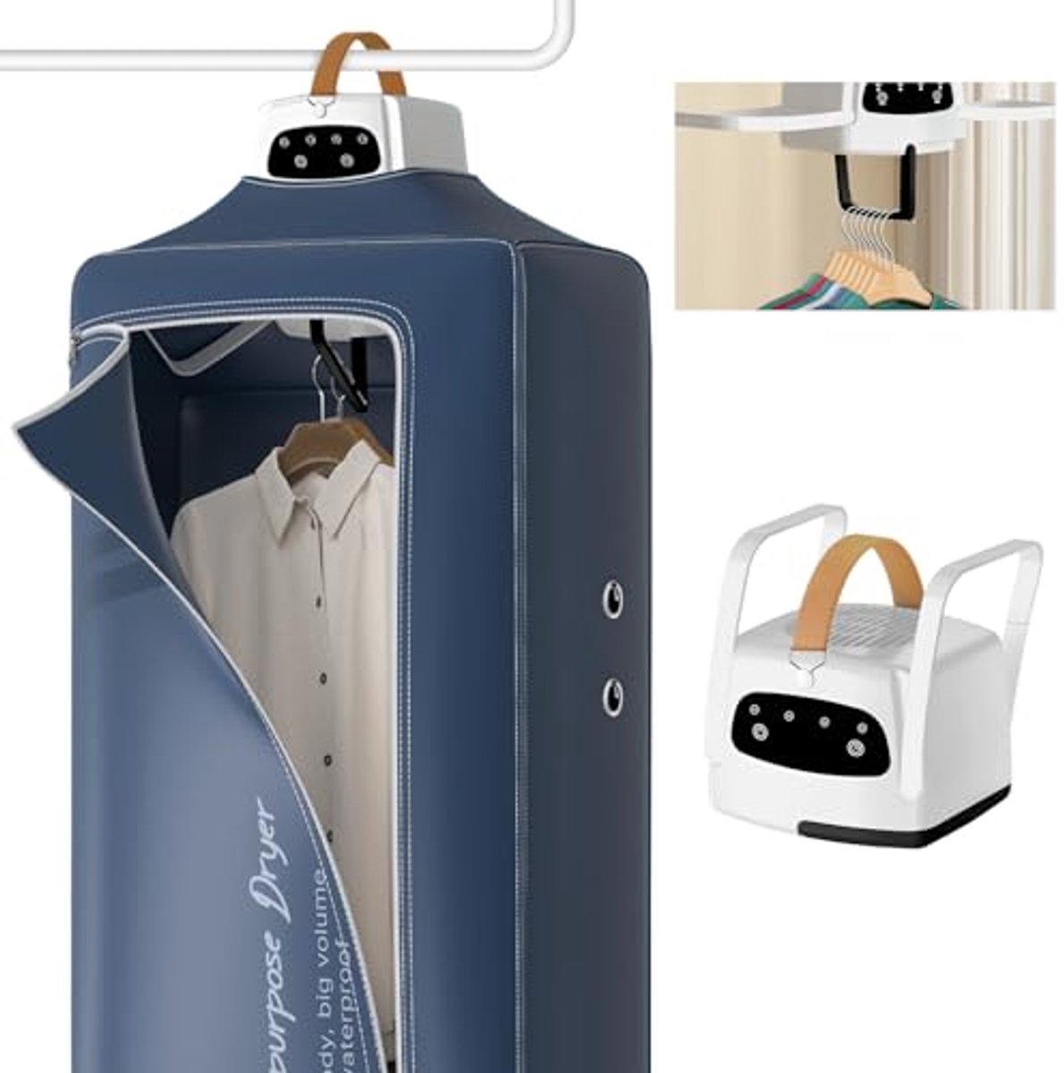 Draagbare Mini Wasdroger 800W met Timer – Warmte Droger voor Thuis en Reizen