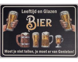 Leeftijd en glazen bier Reclamebord van metaal METALEN-WANDBORD - MUURPLAAT - VINTAGE - RETRO - HORECA- BORD-WANDDECORATIE -TEKSTBORD - DECORATIEBORD - RECLAMEPLAAT - WANDPLAAT - NOSTALGIE -CAFE- BAR -MANCAVE- KROEG- MAN CAVE