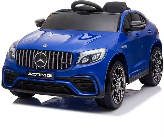 Mercedes-Benz GLC 63S Voiture électrique pour enfants – Batterie 12V – 1 place – Blauw – Avec télécommande, Siècle des Lumières LED , fonction musicale et Liserés en caoutchouc EVA