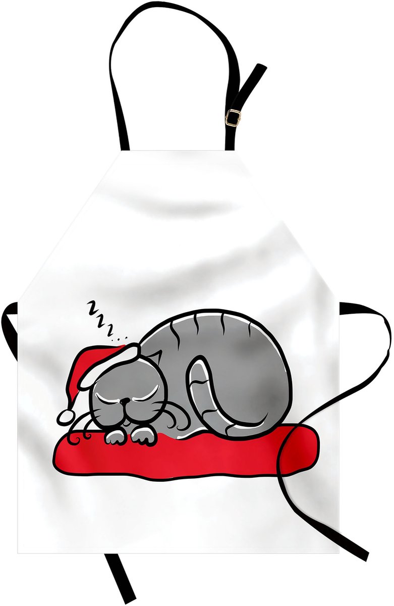 New Bed Kerstmis Kat met kerstmuts Waterdicht Schort voor Dagelijks en Professioneel Gebruik, 78x66cm