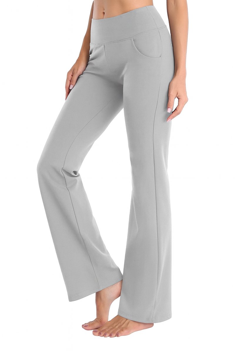 Fashionable Dames Fishtail Pants / Flare Broek | Wijde Broek | Lichtgrijs - L